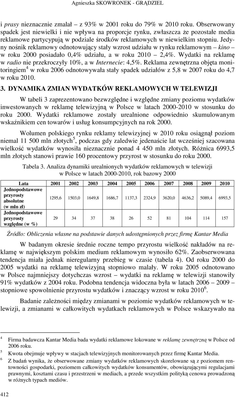 Jedyny nośnik reklamowy odnotowujący stały wzrost udziału w rynku reklamowym kino w roku 2000 posiadało 0,4% udziału, a w roku 2010 2,4%.