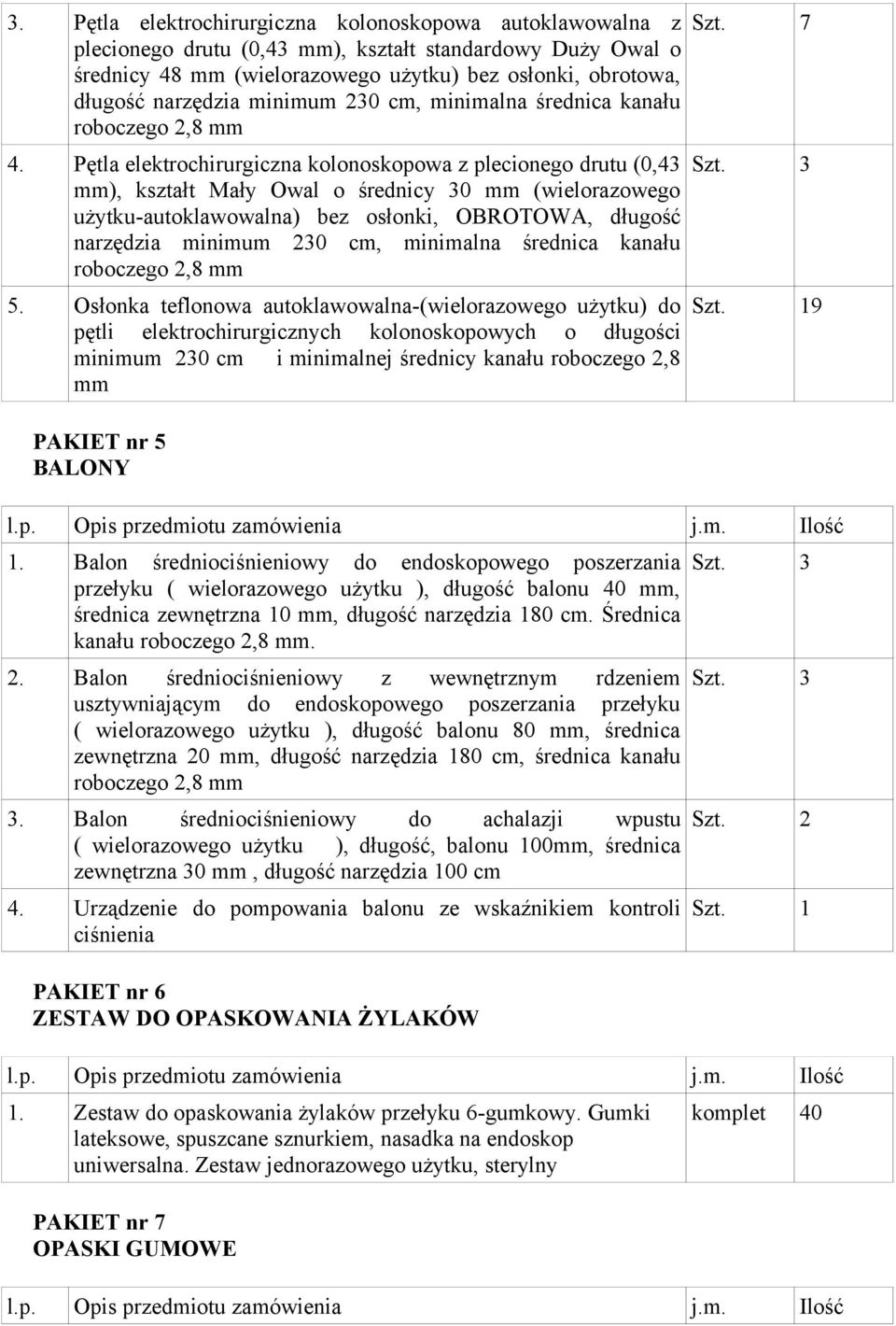 Pętla elektrochirurgiczna kolonoskopowa z plecionego drutu (0,43 mm), kształt Mały Owal o średnicy 30 mm (wielorazowego użytku-autoklawowalna) bez osłonki, OBROTOWA, długość narzędzia minimum 230 cm,