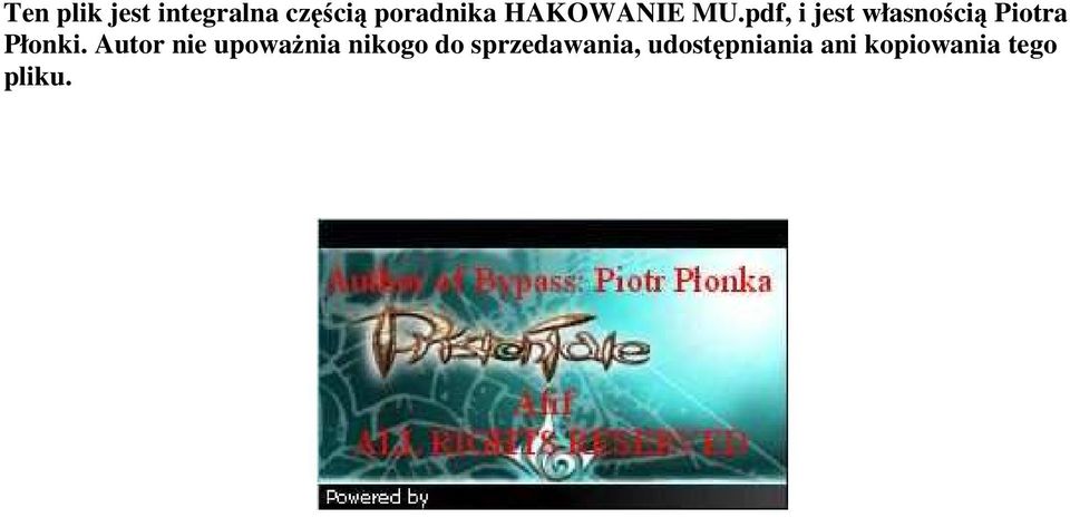 pdf, i jest własnością Piotra Płonki.