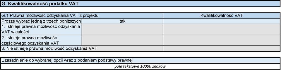 trzech poniższych opcji tak 1. Istnieje prawna możliwość odzyskania VAT w całości 2.