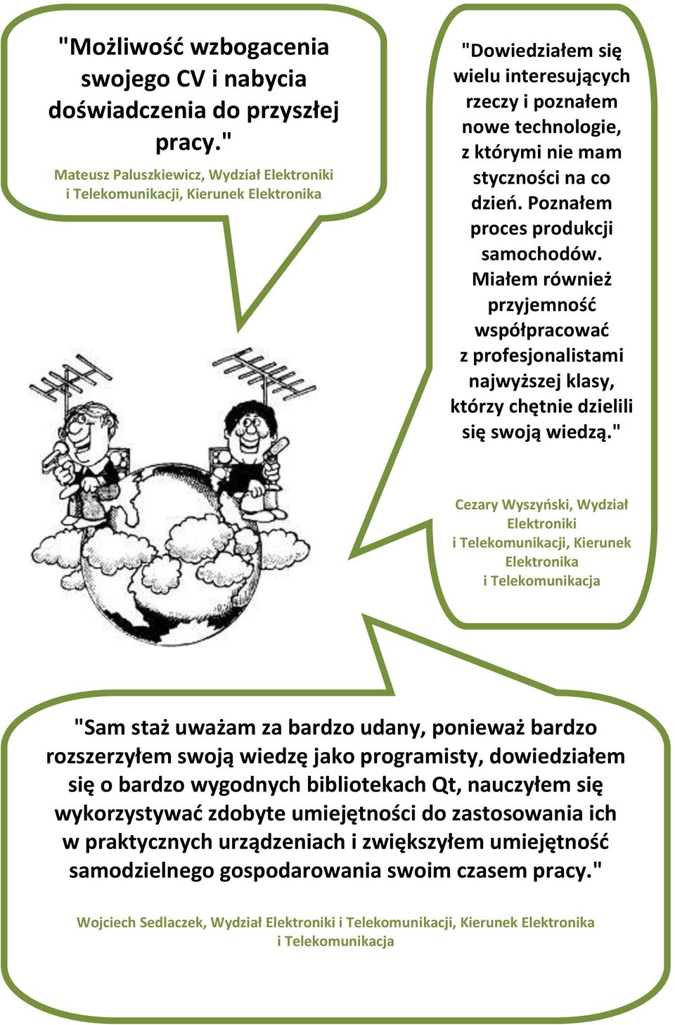 styczności na co dzieo. Poznałem proces produkcji samochodów. Miałem również przyjemnośd współpracowad z profesjonalistami najwyższej klasy, którzy chętnie dzielili się swoją wiedzą.