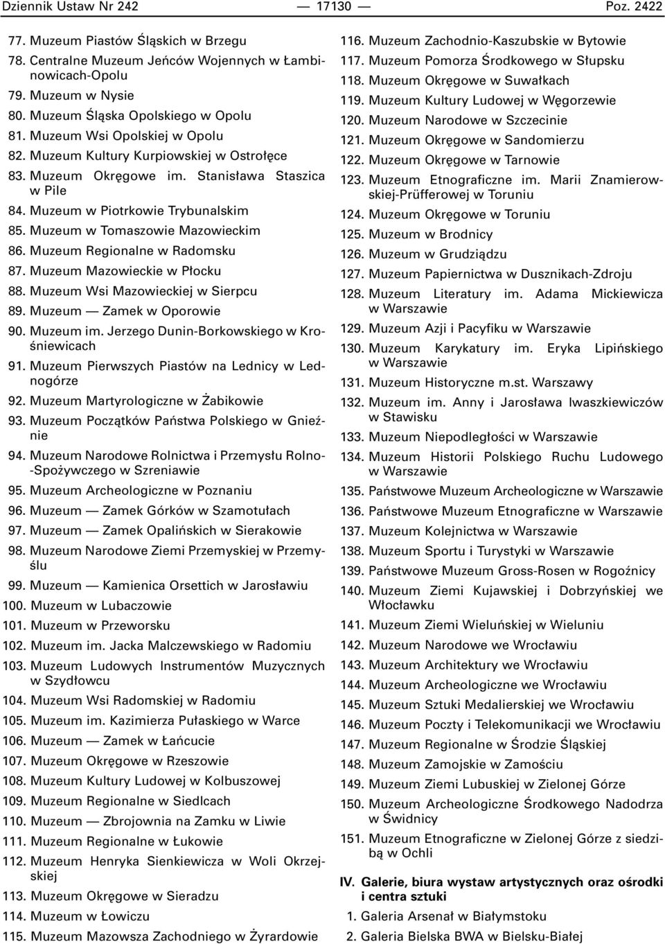 Muzeum Regionalne w Radomsku 87. Muzeum Mazowieckie w P ocku 88. Muzeum Wsi Mazowieckiej w Sierpcu 89. Muzeum Zamek w Oporowie 90. Muzeum im. Jerzego Dunin-Borkowskiego w Kro- Êniewicach 91.