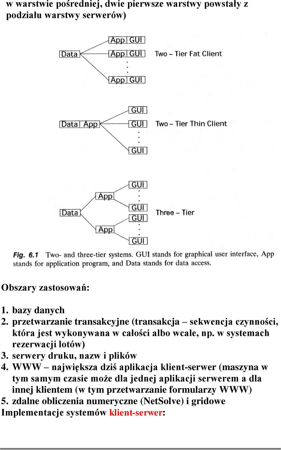 w systemach rezerwacji lotów) 3. serwery druku, nazw i plików 4.