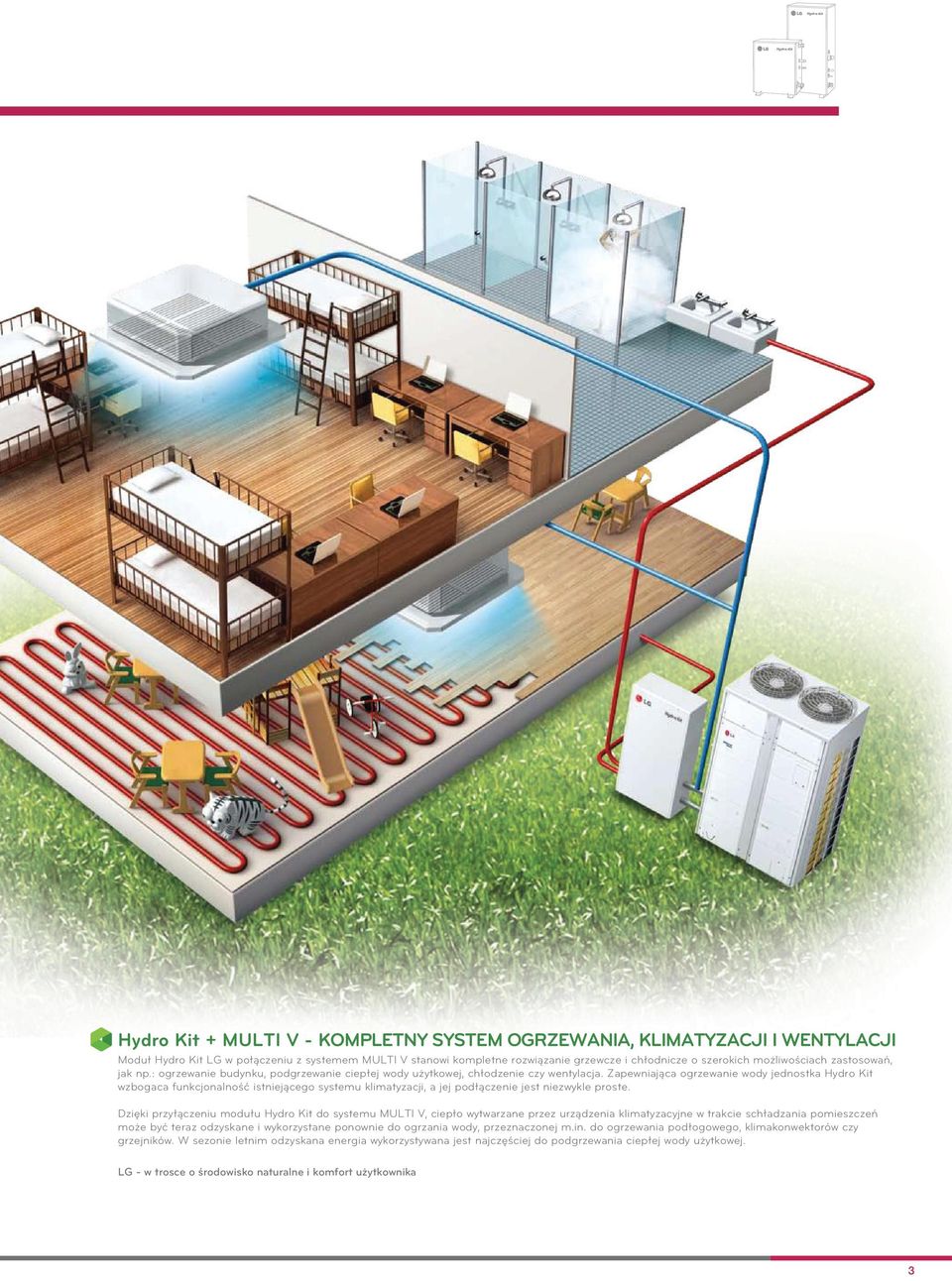 Zapewniająca ogrzewanie wody jednostka Hydro Kit wzbogaca funkcjonalność istniejącego systemu klimatyzacji, a jej podłączenie jest niezwykle proste.