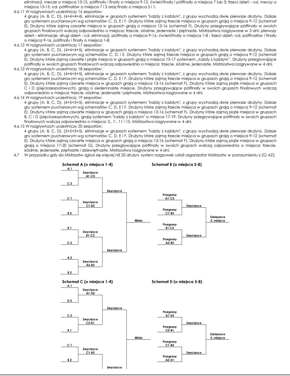 11 W rozgrywkach uczestniczy 16 zespołów: 4 grupy (A, B, C, D), (4+4+4+4), eliminacje w grupach systemem "kaŝdy z kaŝdym", z grupy wychodzą dwie pierwsze druŝyny.