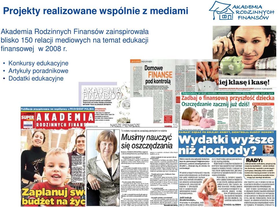 mediowych na temat edukacji finansowej w 2008 r.