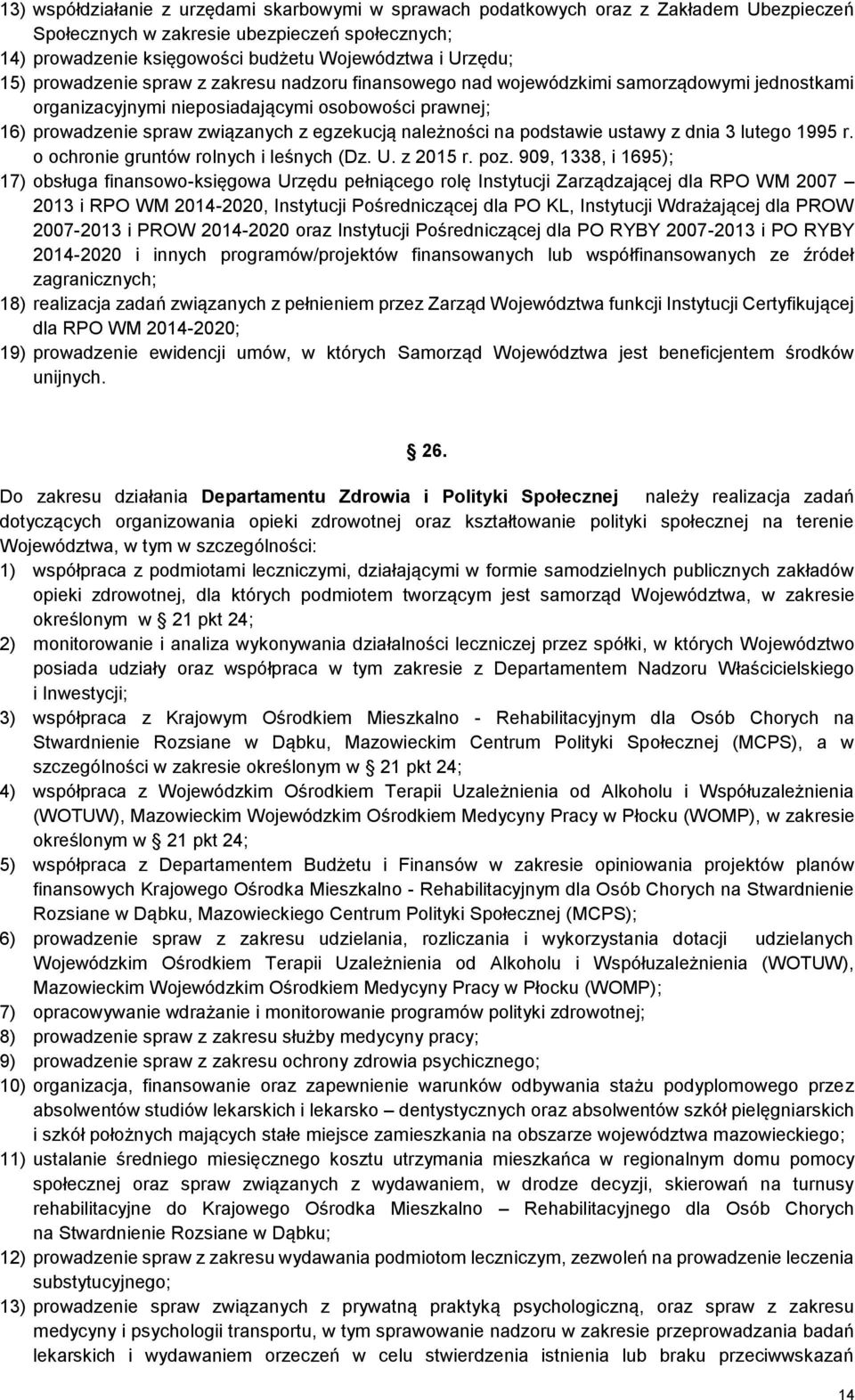 należności na podstawie ustawy z dnia 3 lutego 1995 r. o ochronie gruntów rolnych i leśnych (Dz. U. z 2015 r. poz.