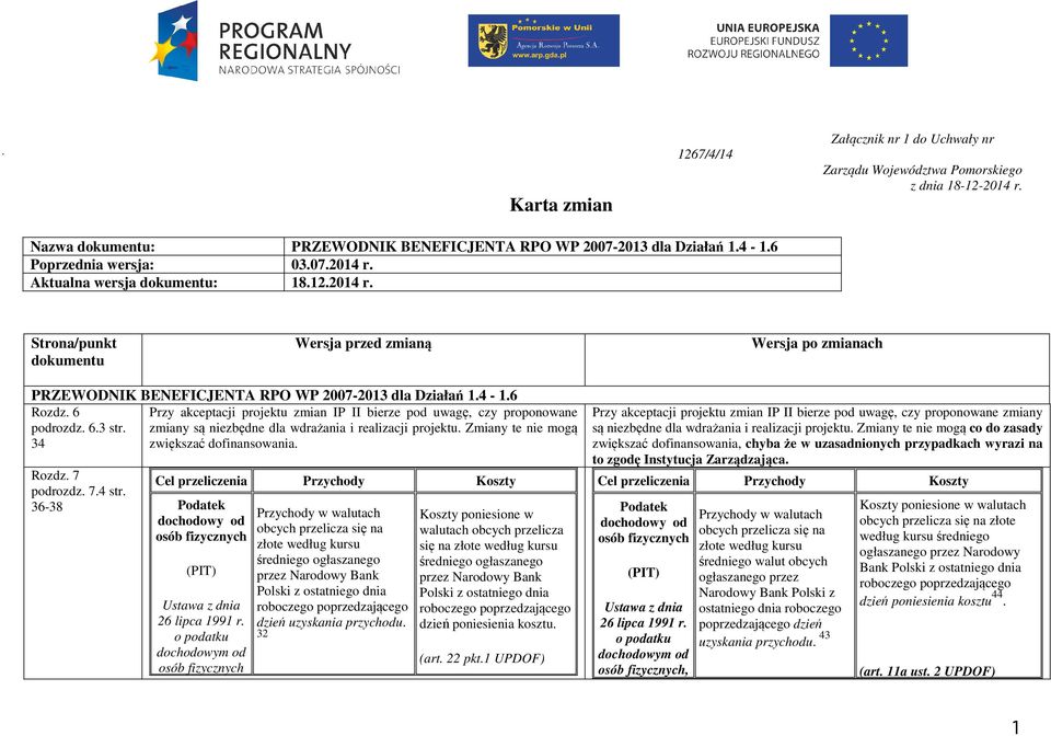 6 Rozdz. 6 Przy akceptacji projektu zmian IP II bierze pod uwagę, czy proponowane podrozdz. 6.3 str. zmiany są niezbędne dla wdrażania i realizacji projektu.