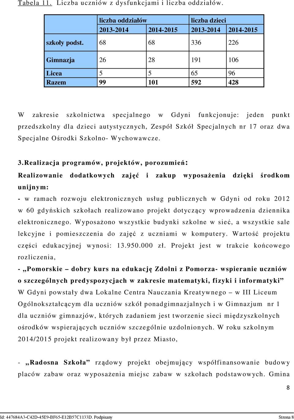 Specjalnych nr 17 oraz dwa Specjalne Ośrodki Szkolno- Wychowawcze. 3.