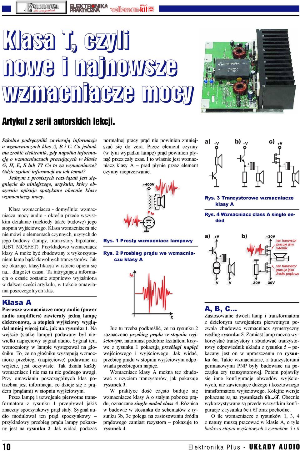 Jednym z prostszych rozwiązań jest sięgnięcie do niniejszego, artykułu, który obszernie opisuje spotykane obecnie klasy wzmacniaczy mocy.