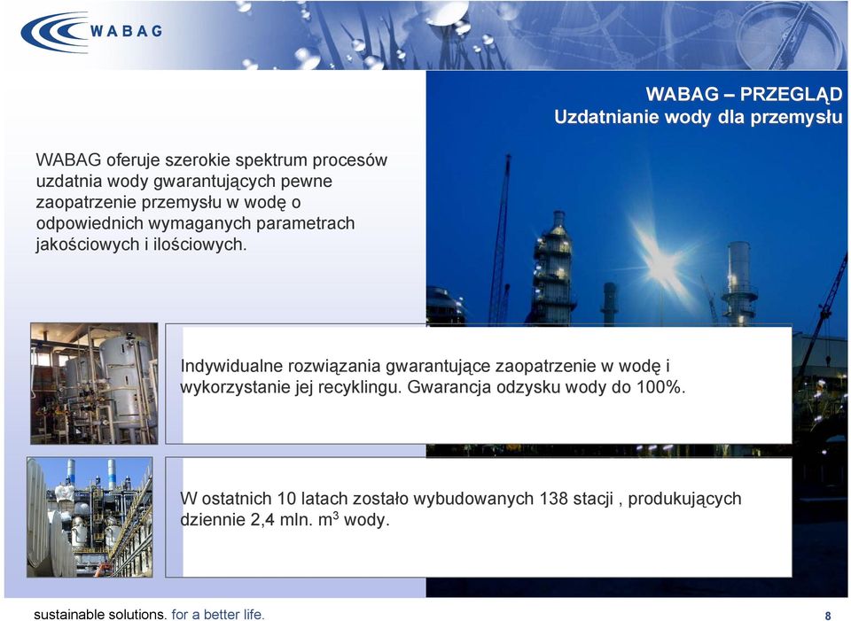 ilościowych. Indywidualne rozwiązania gwarantujące zaopatrzenie w wodę i wykorzystanie jej recyklingu.