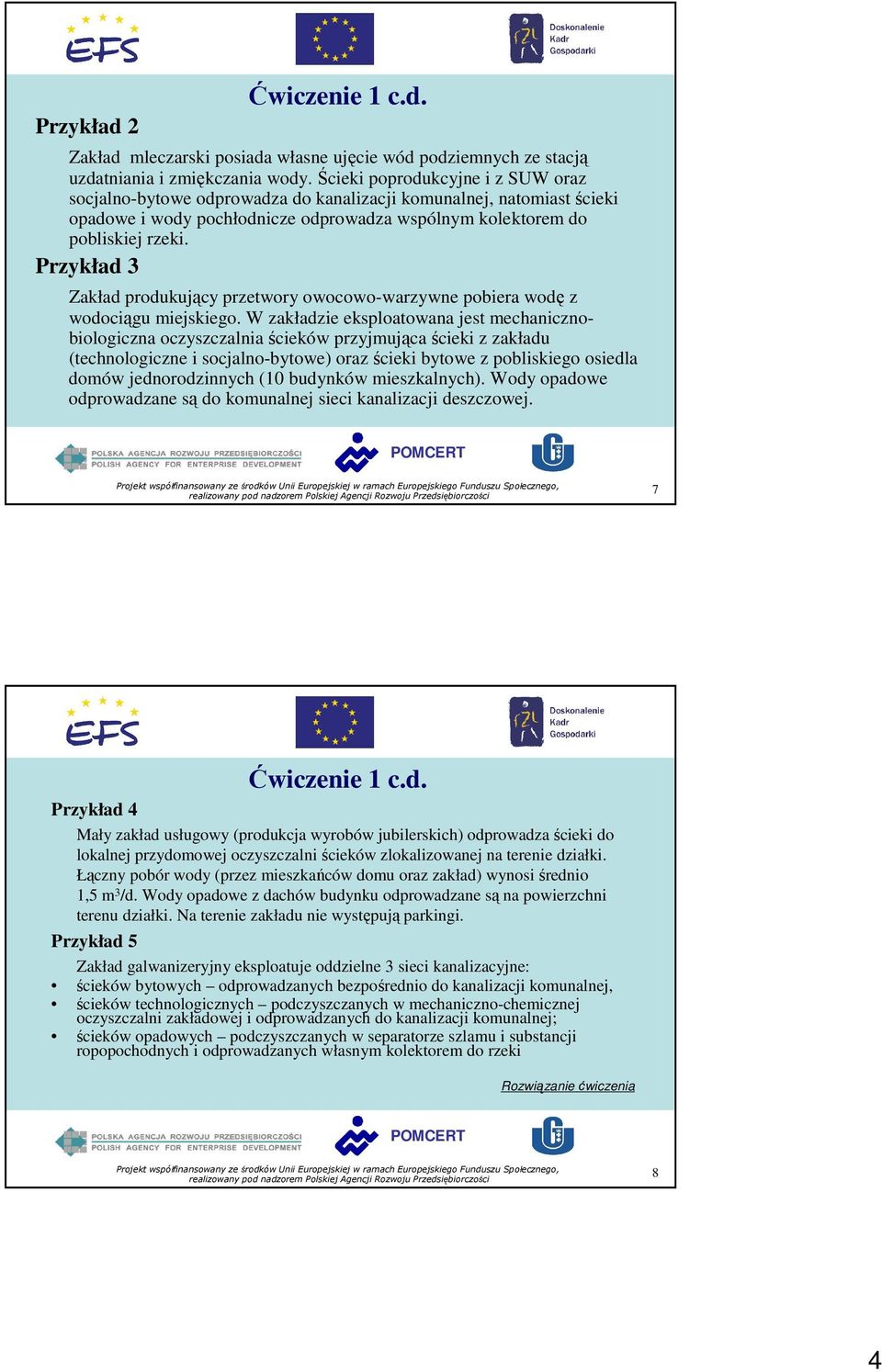 Przykład 3 Zakład produkujący przetwory owocowo-warzywne pobiera wodę z wodociągu miejskiego.