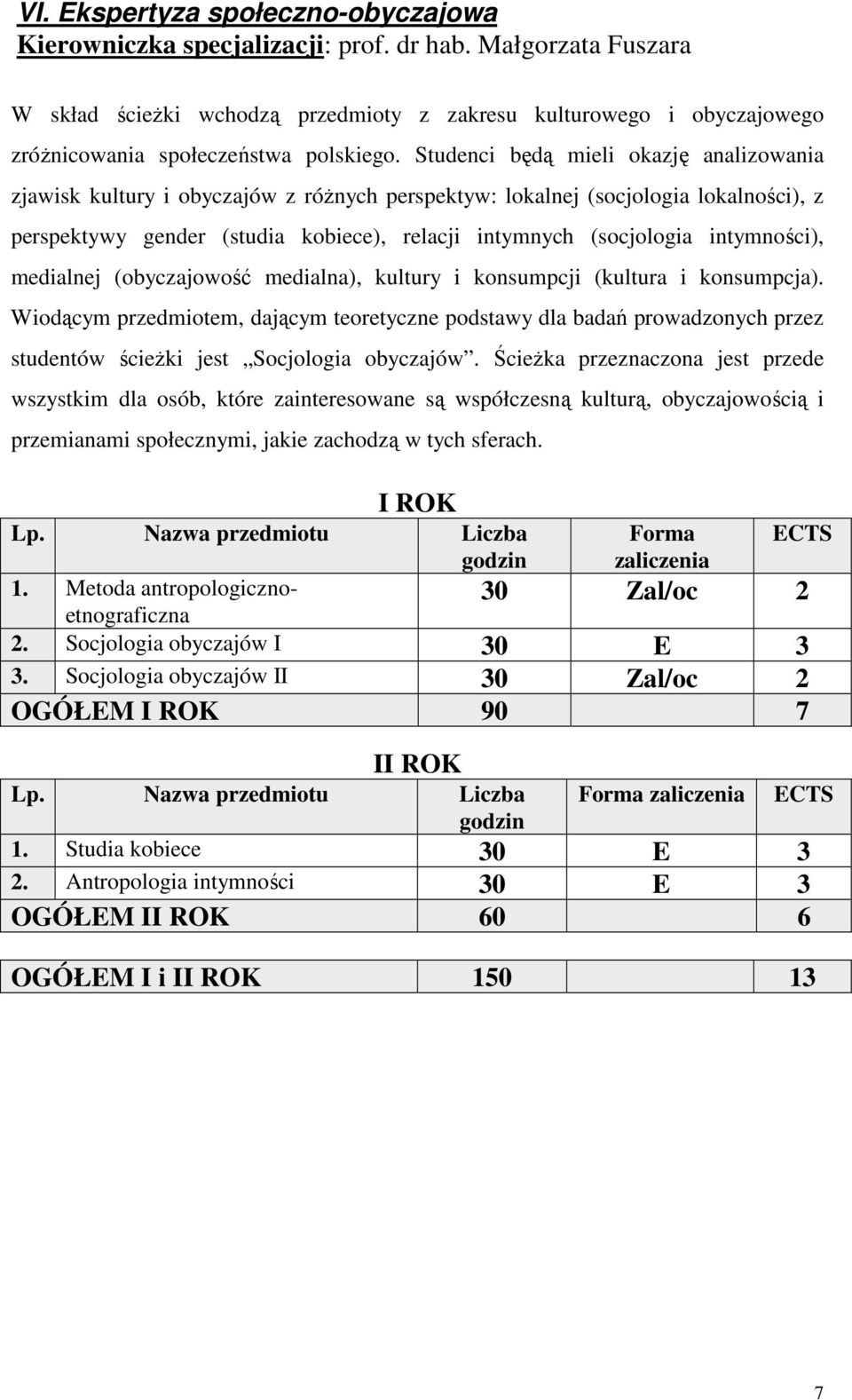 Studenci będą mieli okazję analizowania zjawisk kultury i obyczajów z różnych perspektyw: lokalnej (socjologia lokalności), z perspektywy gender (studia kobiece), relacji intymnych (socjologia