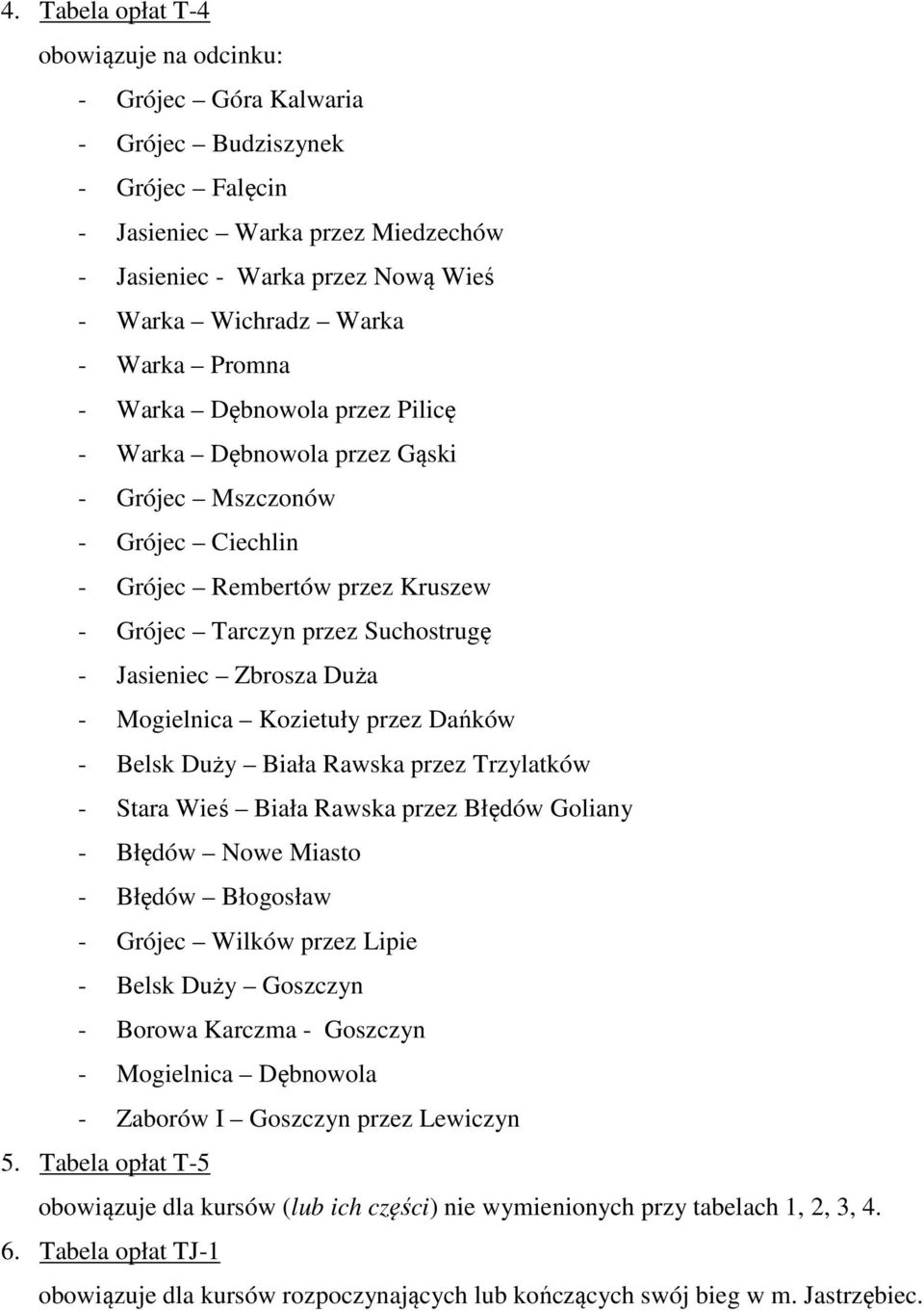 Kozietuły przez Dańków - Belsk Duży Biała Rawska przez Trzylatków - Stara Wieś Biała Rawska przez Błędów Goliany - Błędów Nowe Miasto - Błędów Błogosław - Grójec Wilków przez Lipie - Belsk Duży