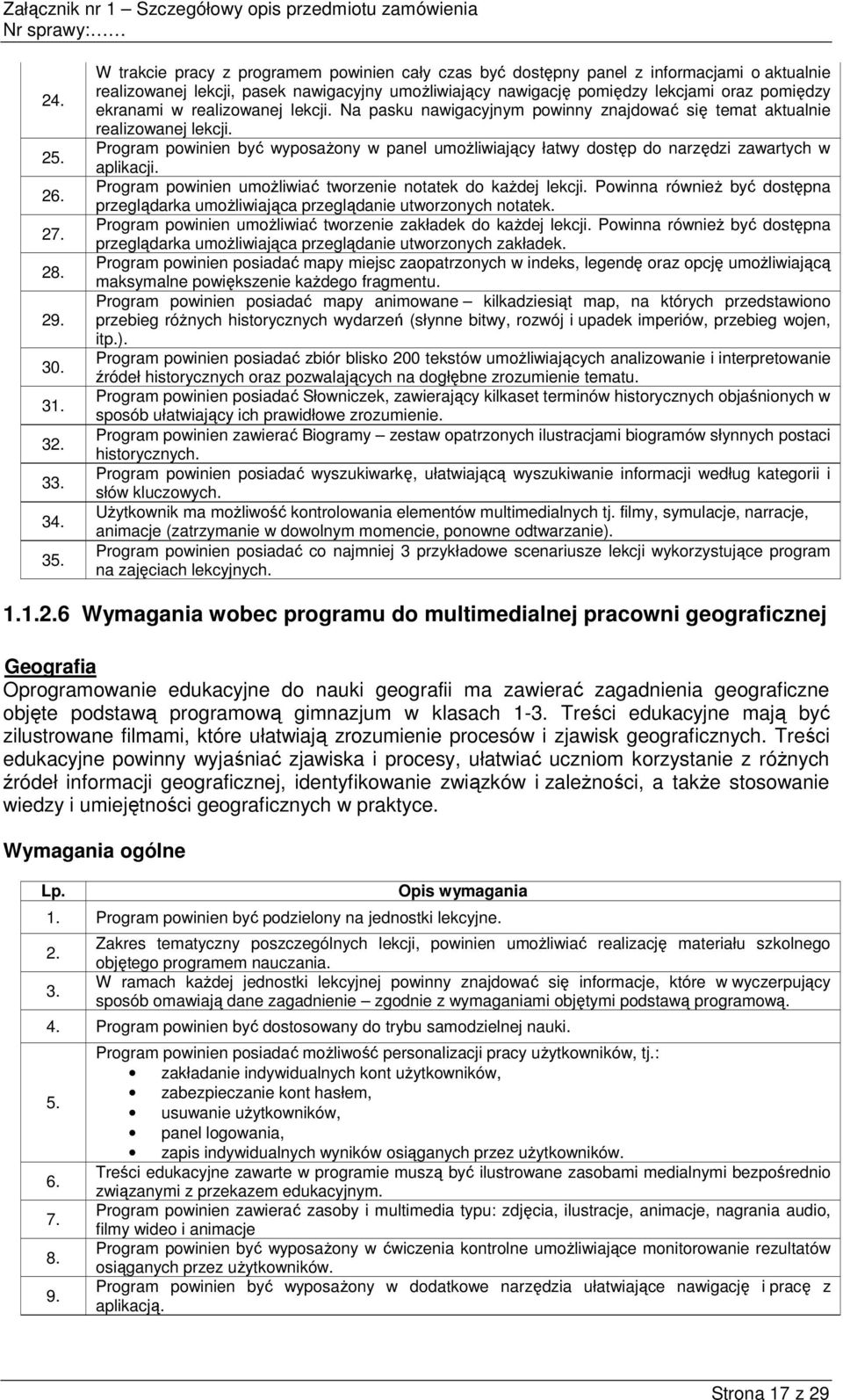 w realizowanej lekcji. Na pasku nawigacyjnym powinny znajdować się temat aktualnie realizowanej lekcji.