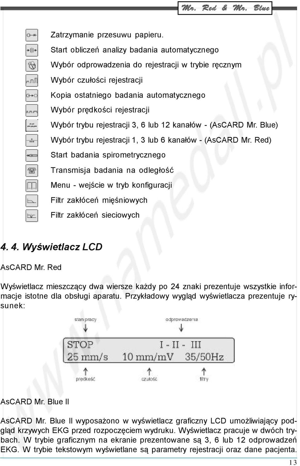 trybu rejestracji 3, 6 lub 12 kanałów - (AsCARD Mr. Blue) Wybór trybu rejestracji 1, 3 lub 6 kanałów - (AsCARD Mr.