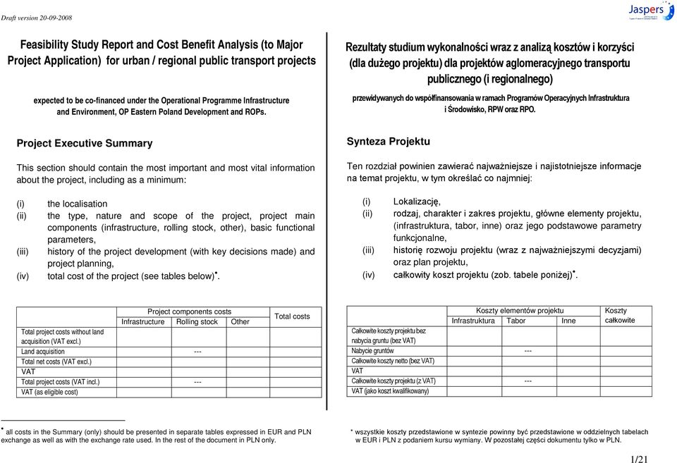 Project Executive Summary This section should contain the most important and most vital information about the project, including as a minimum: (i) the localisation (ii) the type, nature and scope of