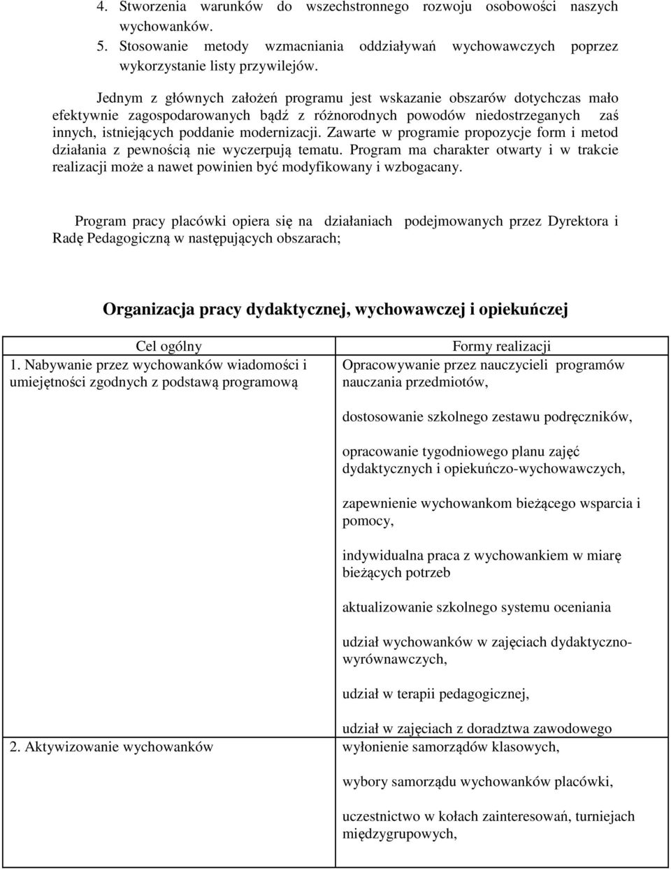 Zawarte w prgramie prpzycje frm i metd działania z pewnścią nie wyczerpują tematu. Prgram ma charakter twarty i w trakcie realizacji mże a nawet pwinien być mdyfikwany i wzbgacany.