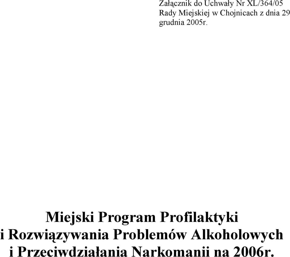 Miejski Program Profilaktyki i Rozwiązywania