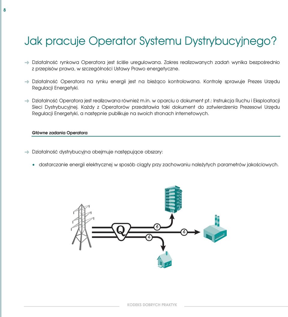 Kontrol sprawuje Prezes Urz du Regulacji Energetyki. Dzia alnoêç Operatora jest realizowana równie m.in. w oparciu o dokument pt.: Instrukcja Ruchu i Eksploatacji Sieci Dystrybucyjnej.