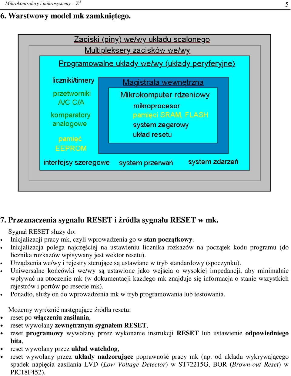 Inicjalizacja polega najczęściej na ustawieniu licznika rozkazów na początek kodu programu (do licznika rozkazów wpisywany jest wektor resetu).