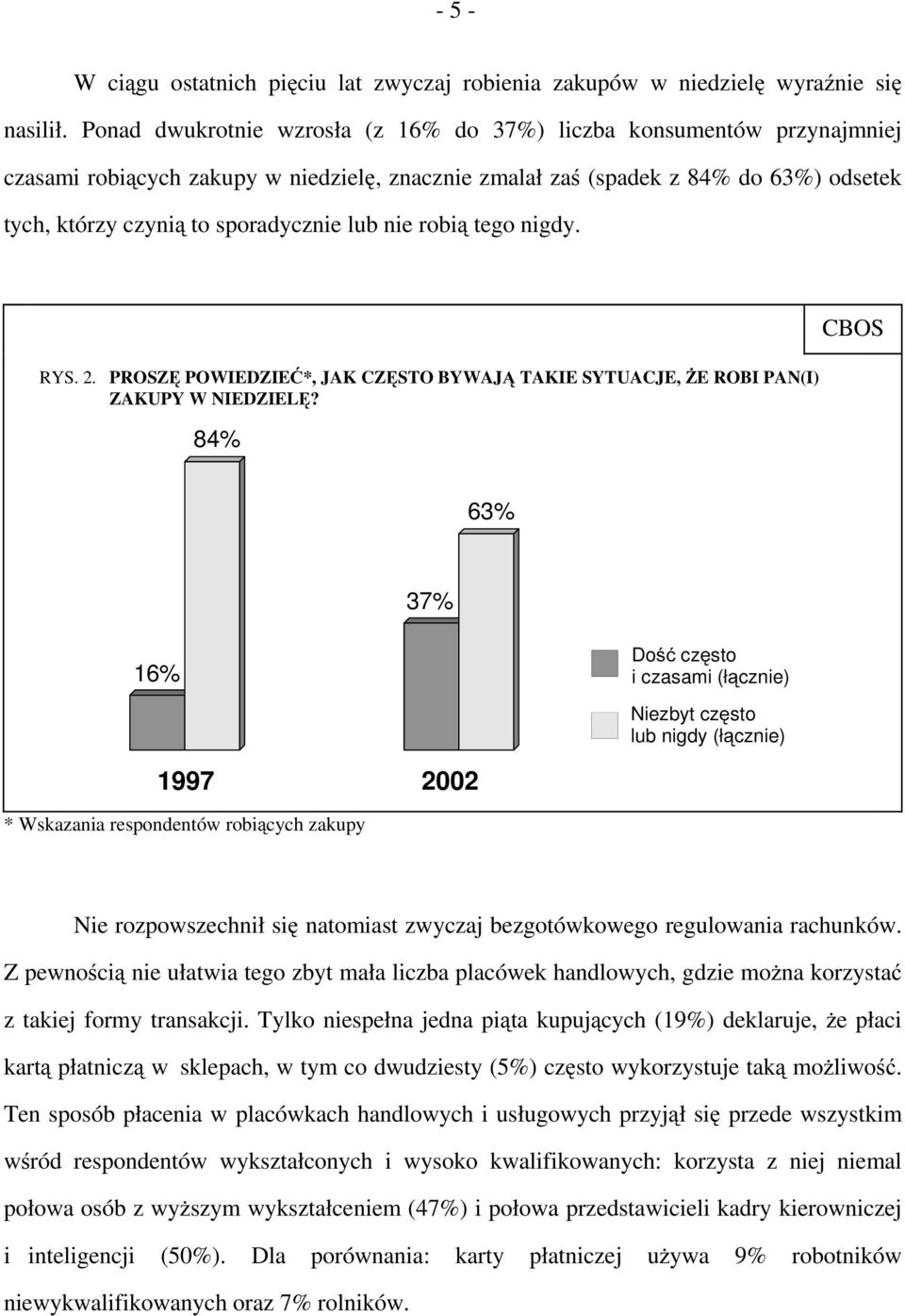 nie robią tego nigdy. RYS. 2. PROSZĘ POWIEDZIEĆ*, JAK CZĘSTO BYWAJĄ TAKIE SYTUACJE, ŻE ROBI PAN(I) ZAKUPY W NIEDZIELĘ?
