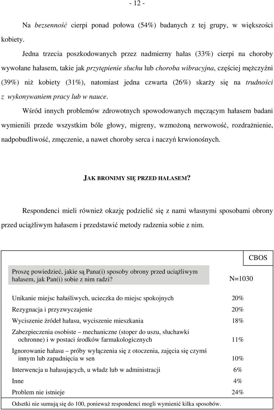 natomiast jedna czwarta (26%) skarży się na trudności z wykonywaniem pracy lub w nauce.