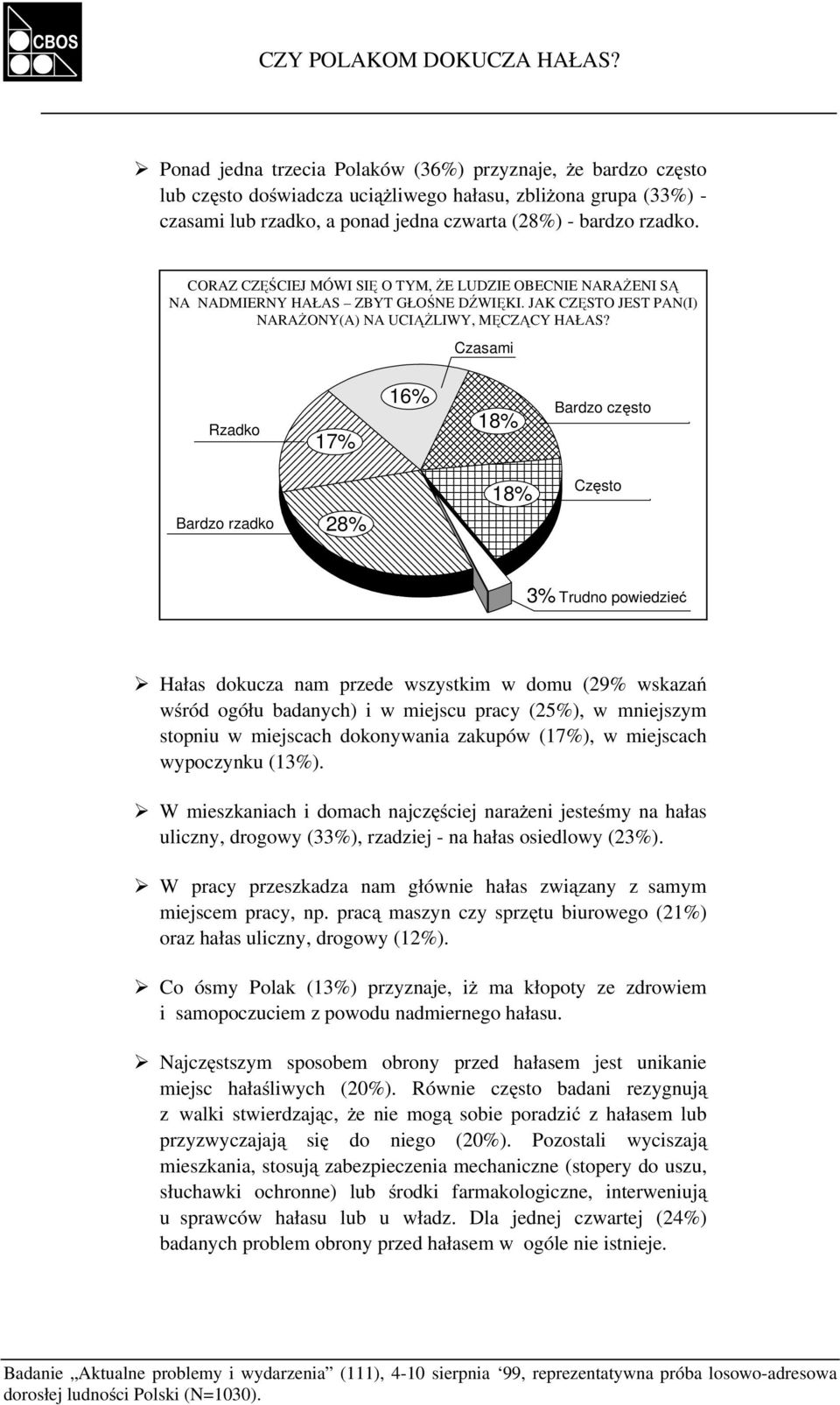 CORAZ CZĘŚCIEJ MÓWI SIĘ O TYM, ŻE LUDZIE OBECNIE NARAŻENI SĄ NA NADMIERNY HAŁAS ZBYT GŁOŚNE DŹWIĘKI. JAK CZĘSTO JEST PAN(I) NARAŻONY(A) NA UCIĄŻLIWY, MĘCZĄCY HAŁAS?