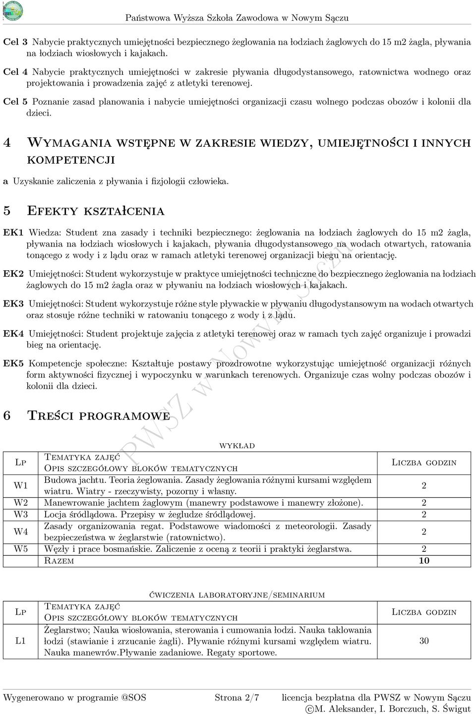 Cel Poznanie zasad planowania i nabycie umiejętności organizacji czasu wolnego podczas obozów i kolonii dla dzieci.