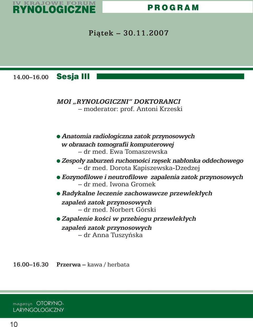 Ewa Tomaszewska Zespo y zaburzeƒ ruchomoêci rz sek nab onka oddechowego dr med.