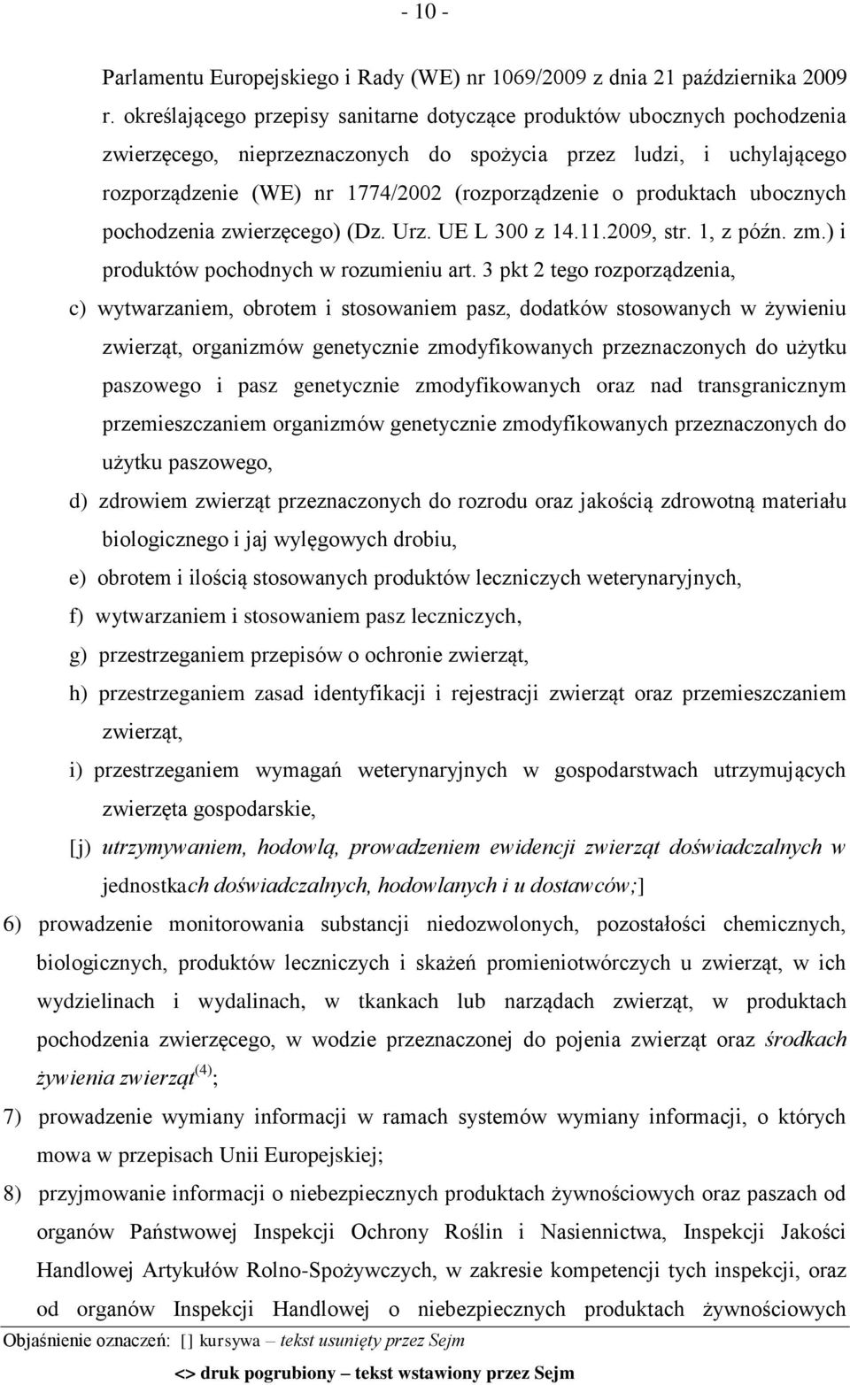 produktach ubocznych pochodzenia zwierzęcego) (Dz. Urz. UE L 300 z 14.11.2009, str. 1, z późn. zm.) i produktów pochodnych w rozumieniu art.