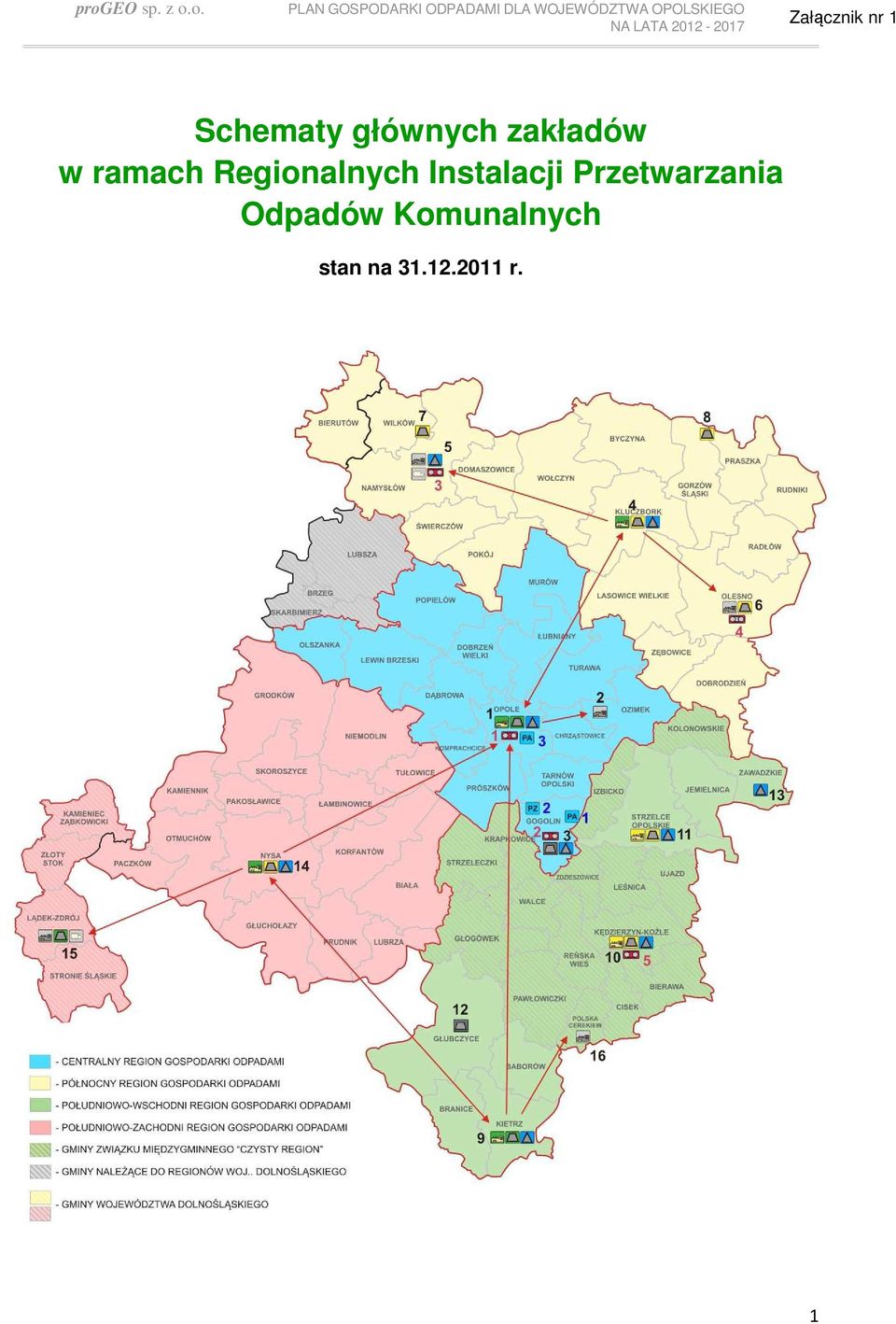 1 Schematy głównych zakładów w ramach Regionalnych