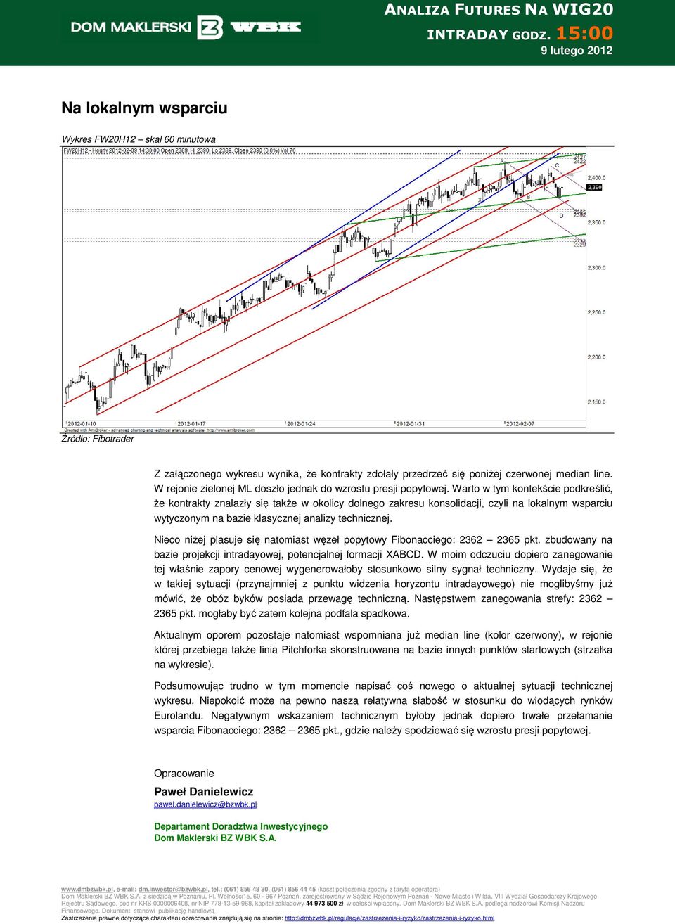 Warto w tym kontekście podkreślić, Ŝe kontrakty znalazły się takŝe w okolicy dolnego zakresu konsolidacji, czyli na lokalnym wsparciu wytyczonym na bazie klasycznej analizy technicznej.