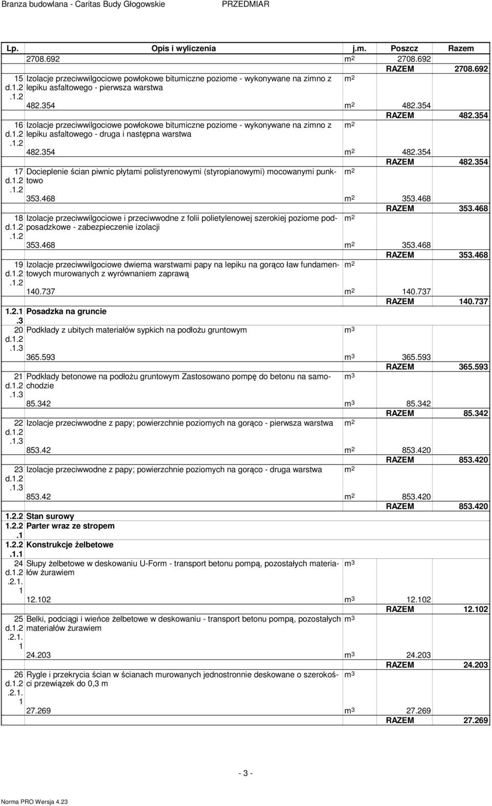 5 7 Docieplenie ścian piwnic płytai polistyrenowyi (styropianowyi) ocowanyi punktowo.. 5.68 5.