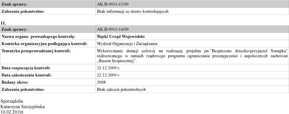 Wydział Organizacji i Zarządzania Wykorzystanie dotacji celowej na realizację projektu pn.