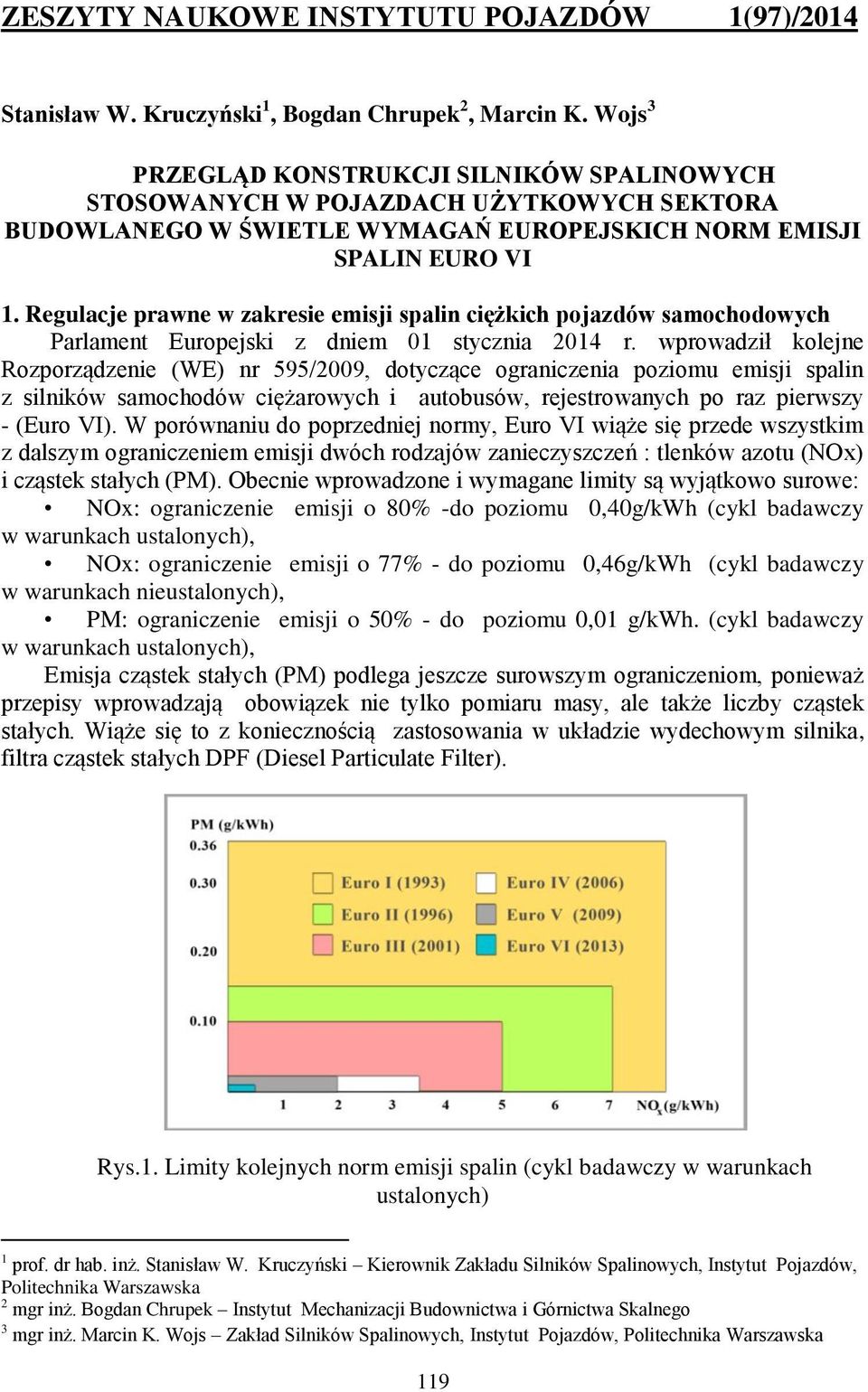 Regulacje prawne w zakresie emisji spalin ciężkich pojazdów samochodowych Parlament Europejski z dniem 01 stycznia 2014 r.