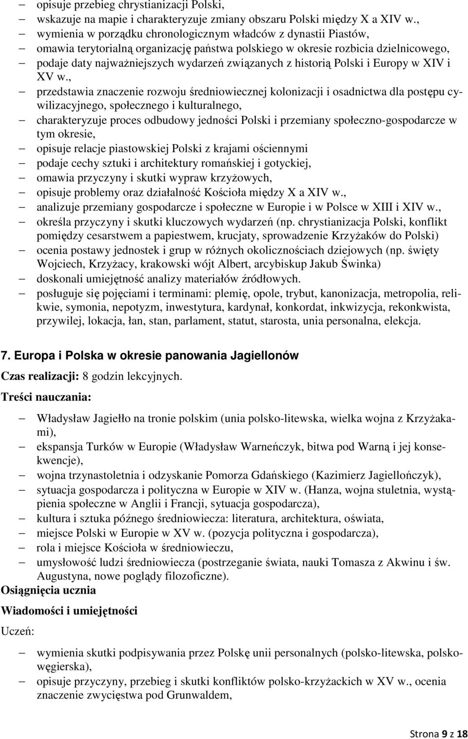 historią Polski i Europy w XIV i XV w.