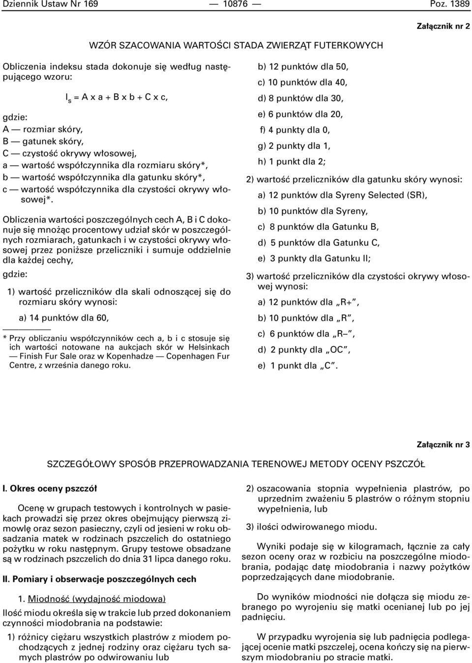 C czystoêç okrywy w osowej, a wartoêç wspó czynnika dla rozmiaru skóry*, b wartoêç wspó czynnika dla gatunku skóry*, c wartoêç wspó czynnika dla czystoêci okrywy w osowej*.