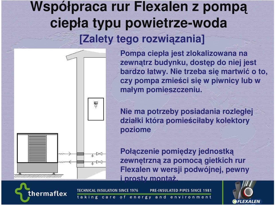 Nie trzeba się martwić o to, czy pompa zmieści się w piwnicy lub w małym pomieszczeniu.