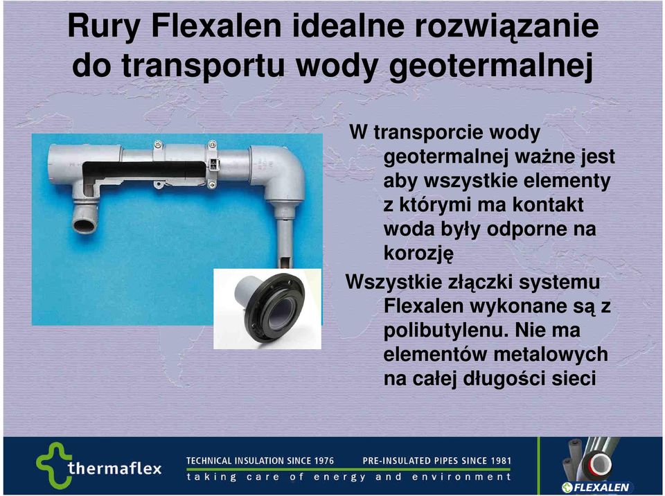 ma kontakt woda były odporne na korozję Wszystkie złączki systemu