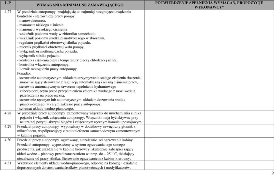 wyłącznik oświetlenia dachu pojazdu, - wyłącznik silnika pojazdu, - kontrolka ciśnienia oleju i temperatury cieczy chłodzącej silnik, - kontrolka włączenia autopompy, - licznik motogodzin pracy