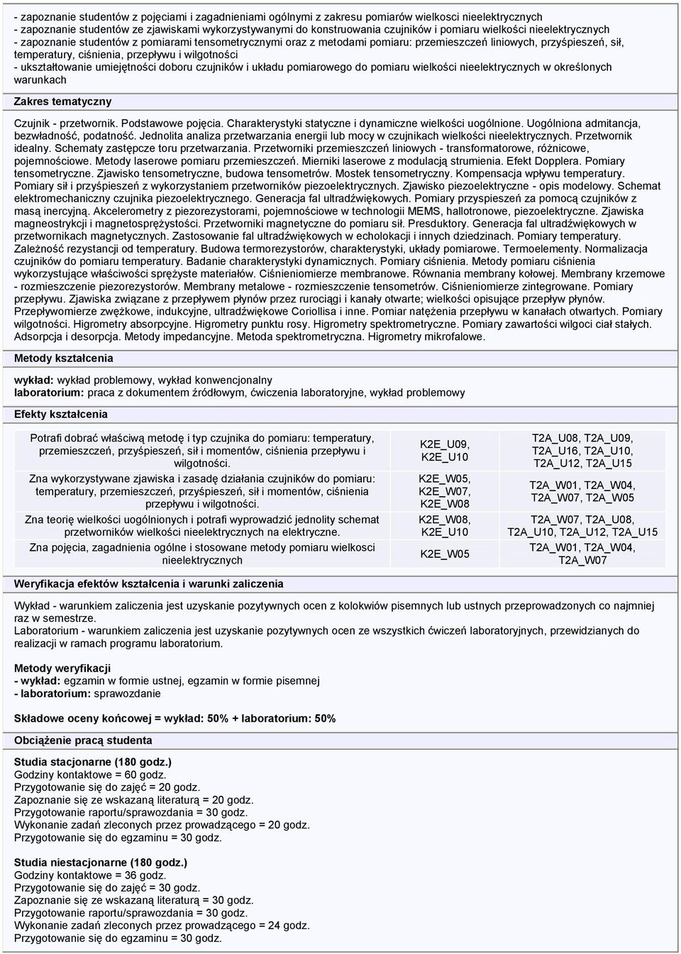 ukształtowanie umiejętności doboru czujników i układu pomiarowego do pomiaru wielkości nieelektrycznych w określonych warunkach Czujnik - przetwornik. Podstawowe pojęcia.