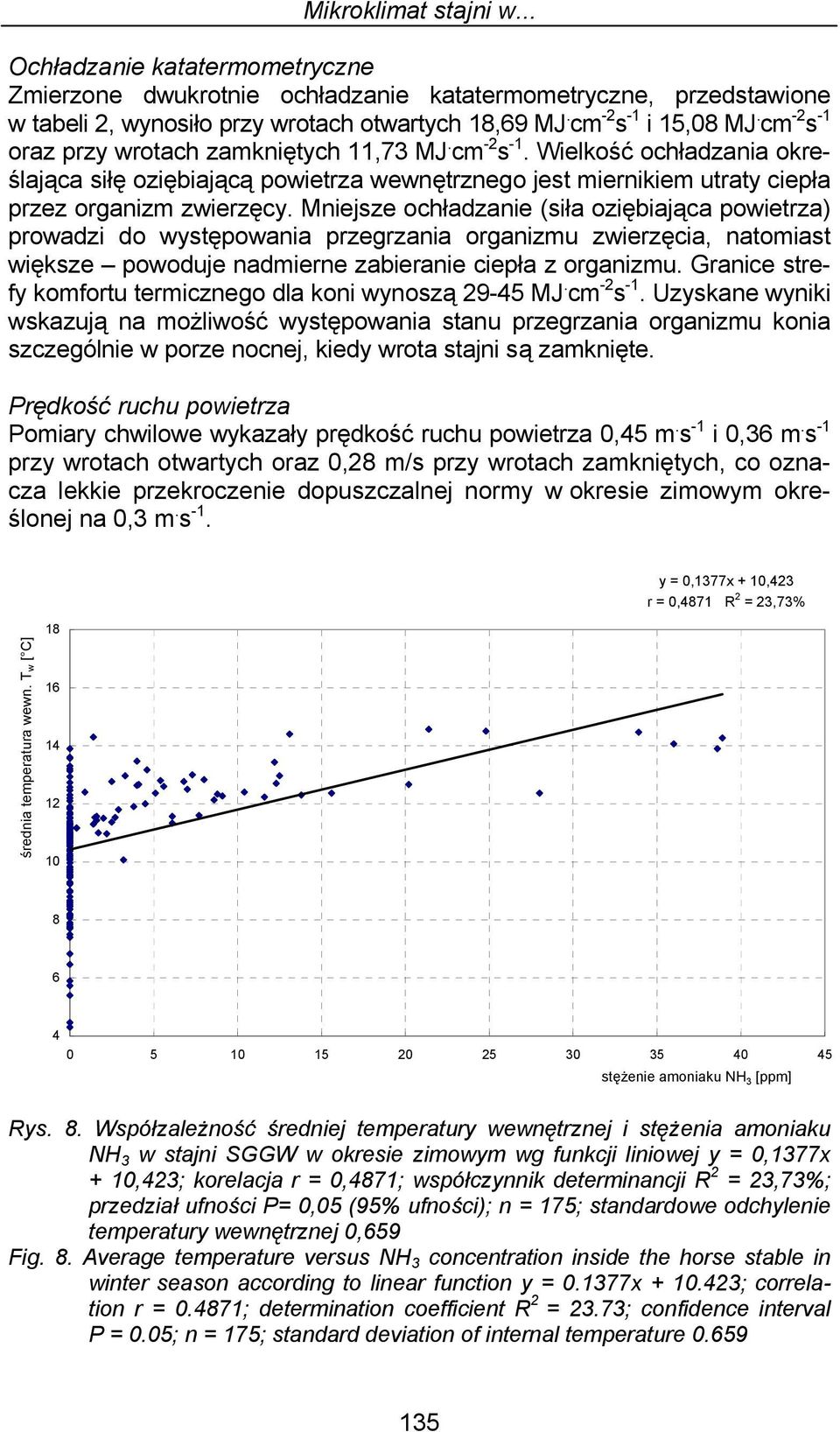 Mniejsze ochładzanie (siła oziębiająca powietrza) prowadzi do występowania przegrzania organizmu zwierzęcia, natomiast większe powoduje nadmierne zabieranie ciepła z organizmu.