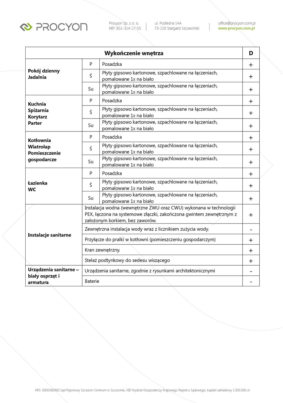 systemowe złączki, zakończona gwintem zewnętrznym z założonym korkiem, bez zaworów. Zewnętrzna instalacja wody wraz z licznikiem zużycia wody.