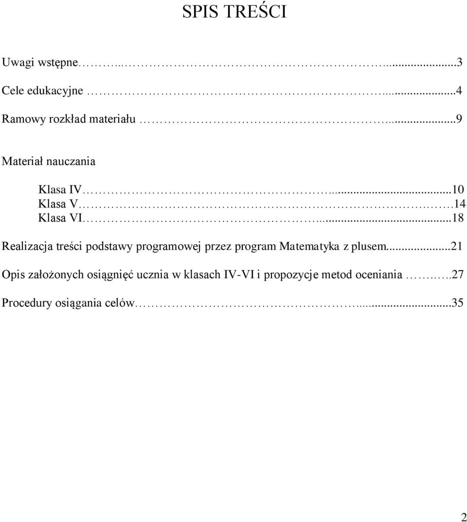 ..18 Realizacja treści podstawy programowej przez program Matematyka z plusem.