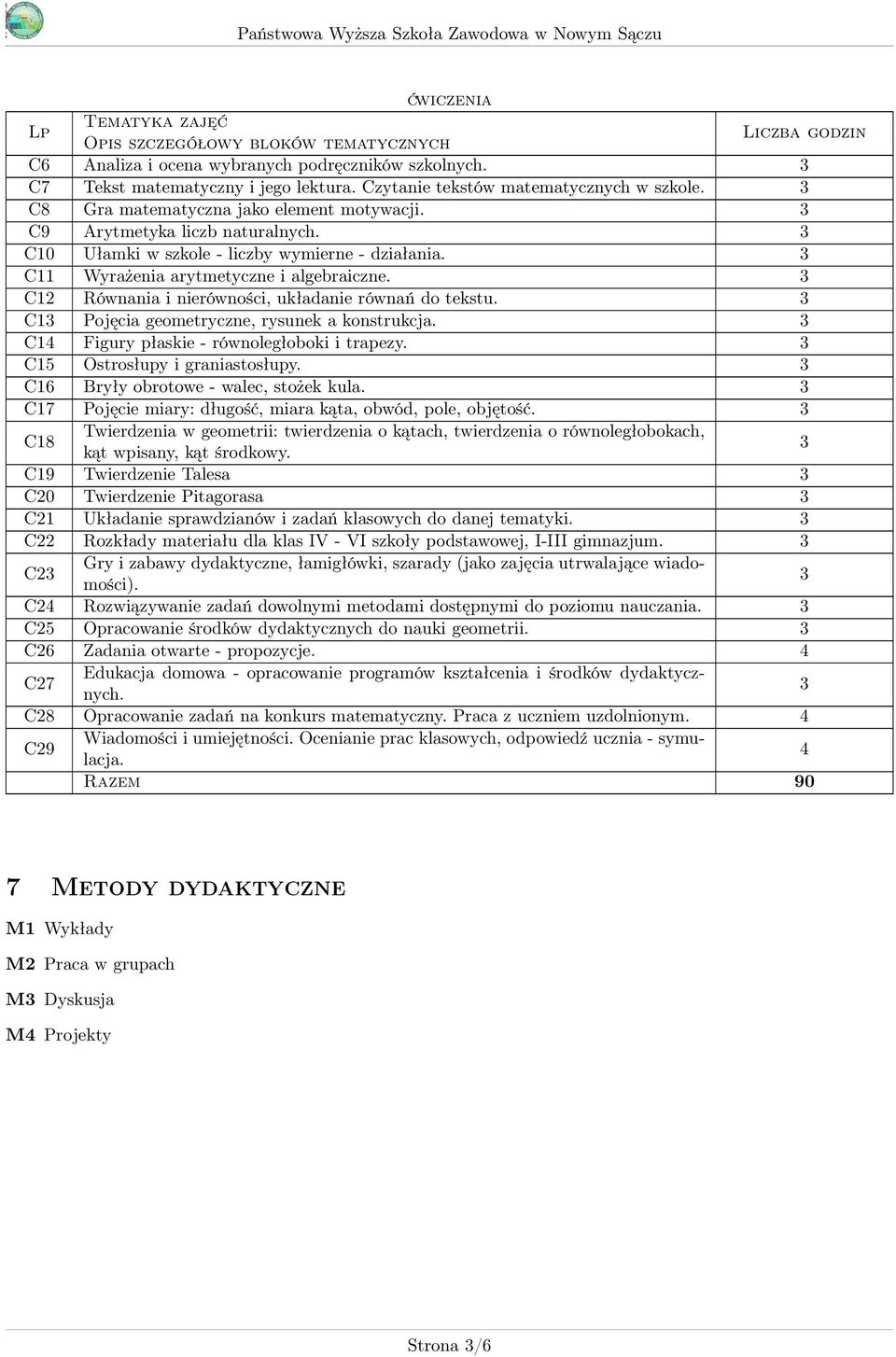 C11 Wyrażenia arytmetyczne i algebraiczne. C12 Równania i nierówności, układanie równań do tekstu. C1 Pojęcia geometryczne, rysunek a konstrukcja. C14 Figury płaskie - równoległoboki i trapezy.