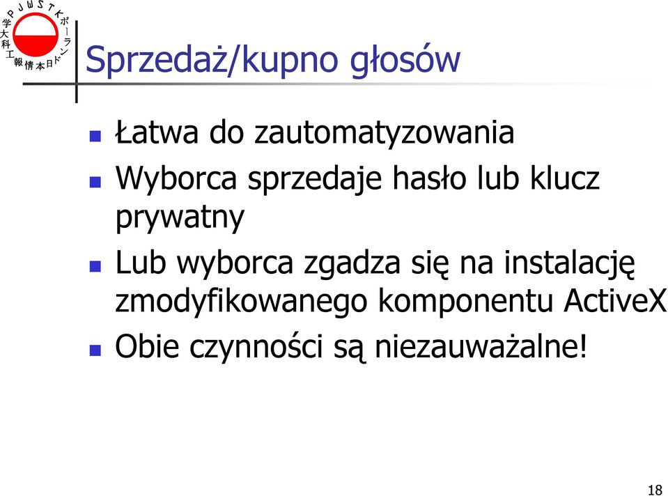 wyborca zgadza się na instalację zmodyfikowanego