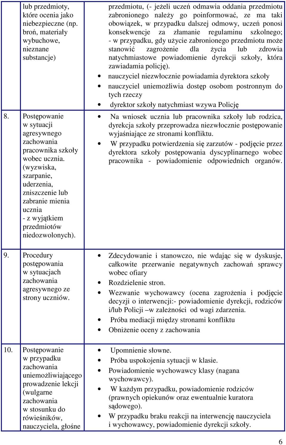 Postępowanie w przypadku uniemożliwiającego prowadzenie lekcji (wulgarne w stosunku do rówieśników, nauczyciela, głośne przedmiotu, (- jeżeli uczeń odmawia oddania przedmiotu zabronionego należy go