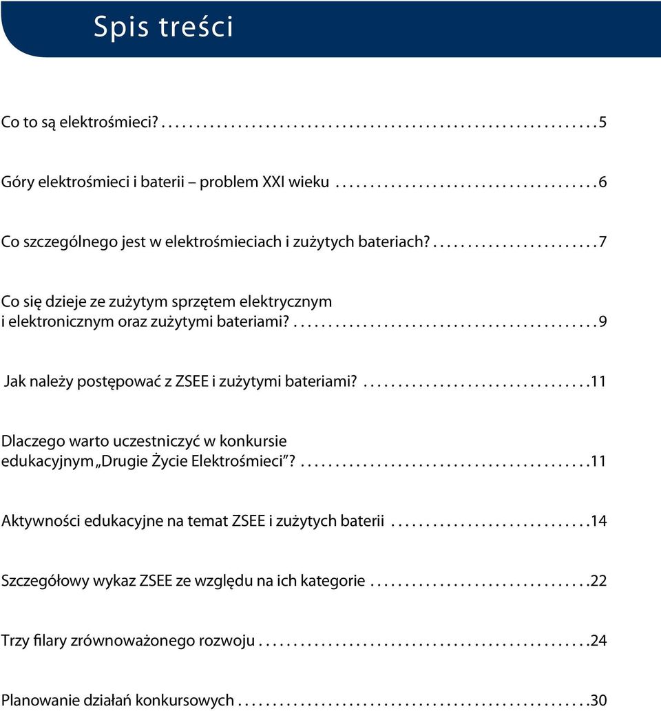 ... 7 Co się dzieje ze zużytym sprzętem elektrycznym i elektronicznym oraz zużytymi bateriami?... 9 Jak należy postępować z ZSEE i zużytymi bateriami?