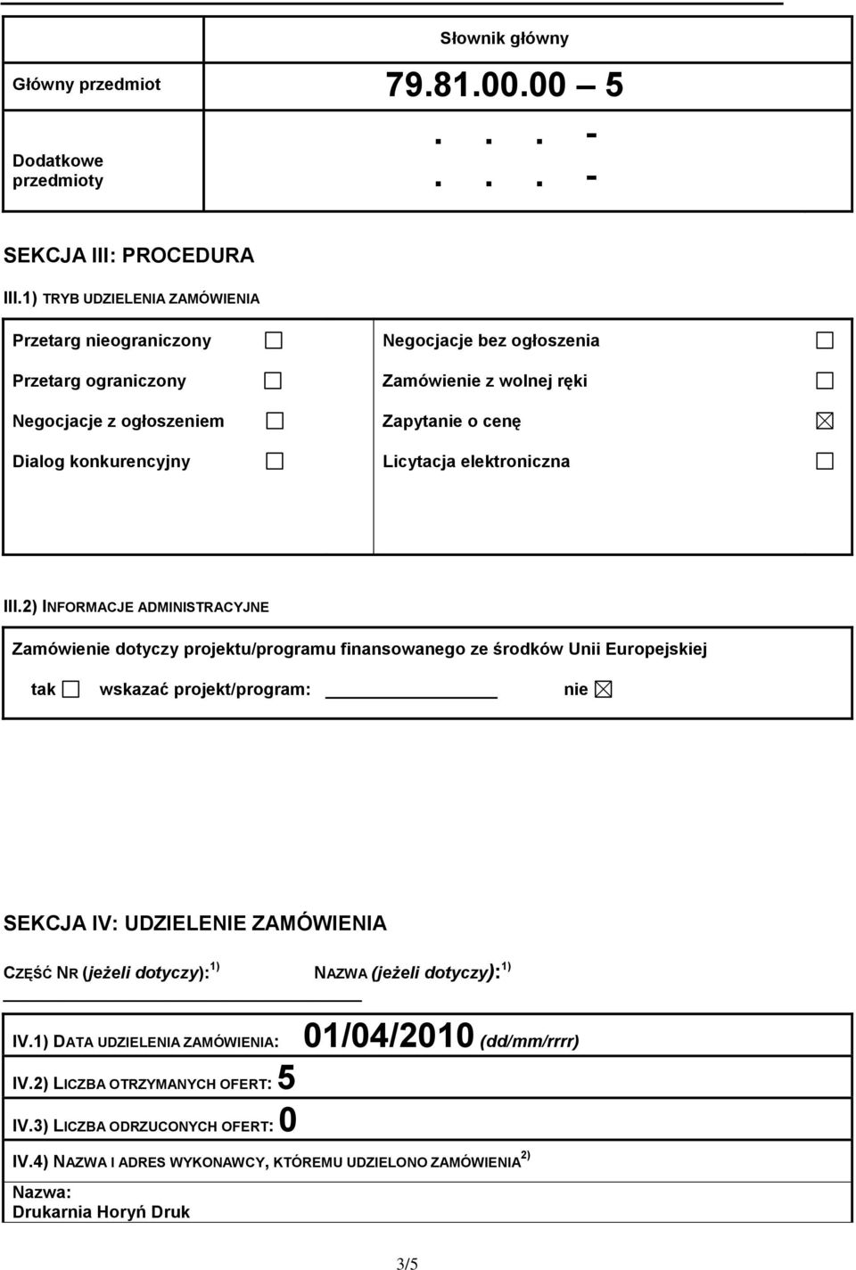 Licytacja elektroniczna III.